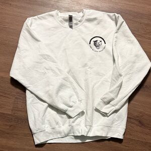 Gildan White Crewneck Sweatshirt with Logo